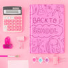 Pink Back To School Mockup With Notebook Cover Psd