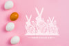 Pink Background Mockup With Easter Eggs Psd