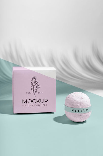 Pink Box And Bath Bomb Psd