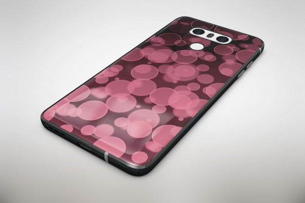 Pink Bubbles Smartphone Mock Up Psd