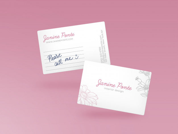 Pink Bussiness Card Mockup Psd