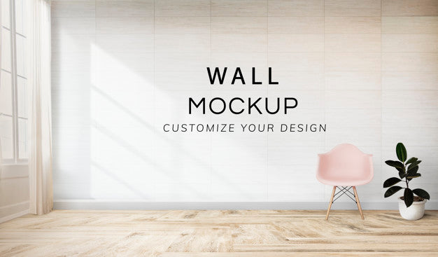 Pink Chair In A White Room Psd