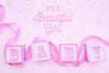 Pink Gender Reveal Baby Shower For Girl Psd