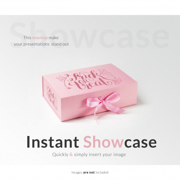 Pink Gift Box Mock Up Psd