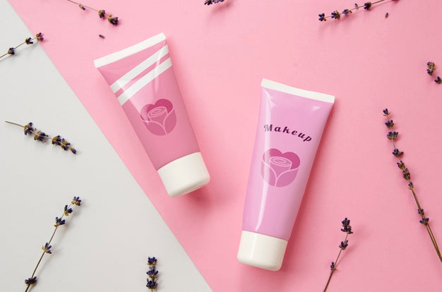 Pink Hand Cream Bottles Mock-Up Psd
