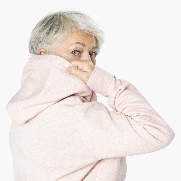 Pink Hoodie Mockup On Woman Psd