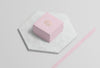 Pink Jewelry Box On Marble With Golden Symbol Psd