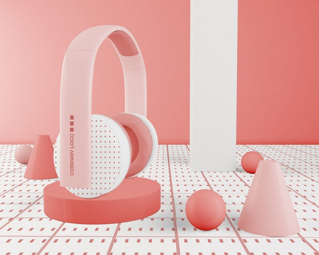 Pink Minimalistic Headphones Wireless Psd