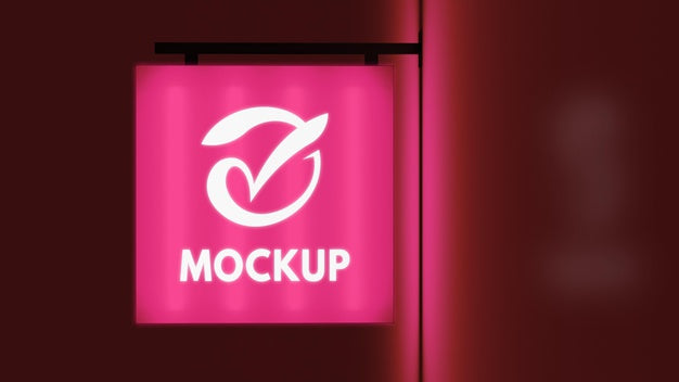 Pink Neon Colour Night Business Sign Psd