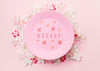 Pink Plate Mockup Surrounded By Jasmine Flowers Psd