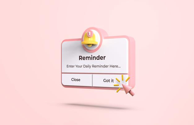 Pink Reminder Interface In 3D Design Mockup Psd