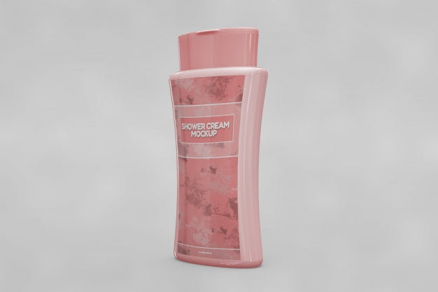 Pink Shower Cream Mockup Psd
