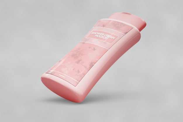 Pink Shower Cream Mockup Psd