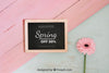 Pink Spring Concept Mockup With Slate Psd