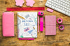 Pink Supplies For Back To School Arrangement Psd