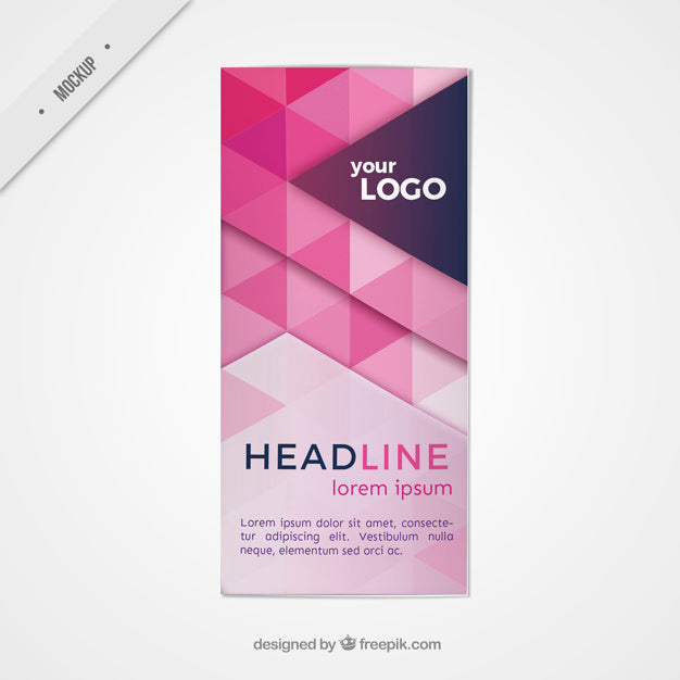 Pink Triangles Flyer Mockup Psd