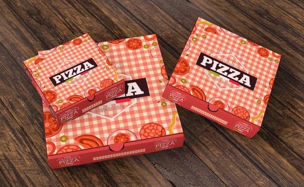 Pizza Boxes Mockup In Different Sizes Psd