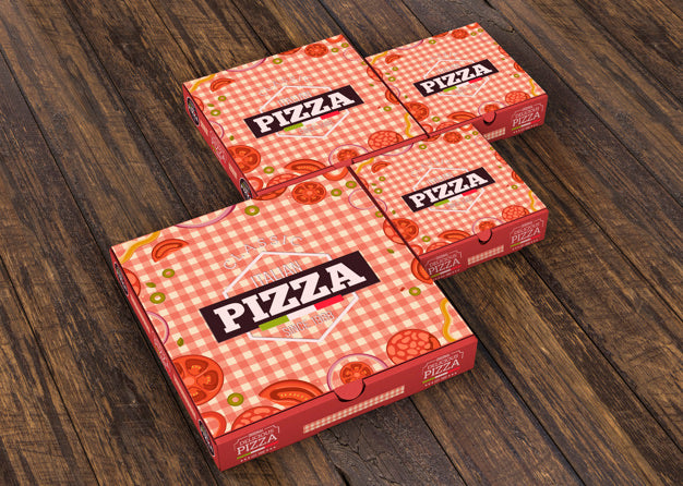 Pizza Boxes Mockup In Different Sizes Psd