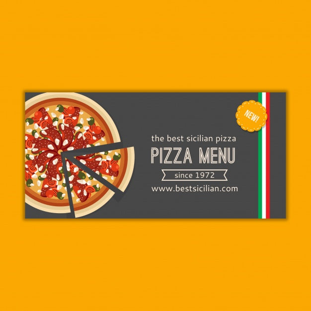 Pizza Menu Banner Mockup Psd