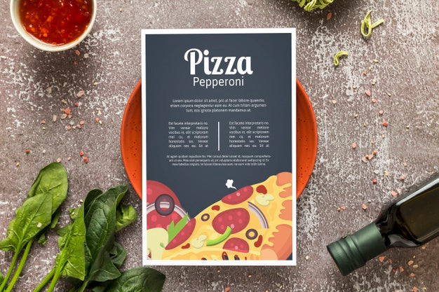 Pizza Menu Concep Mock-Up Psd