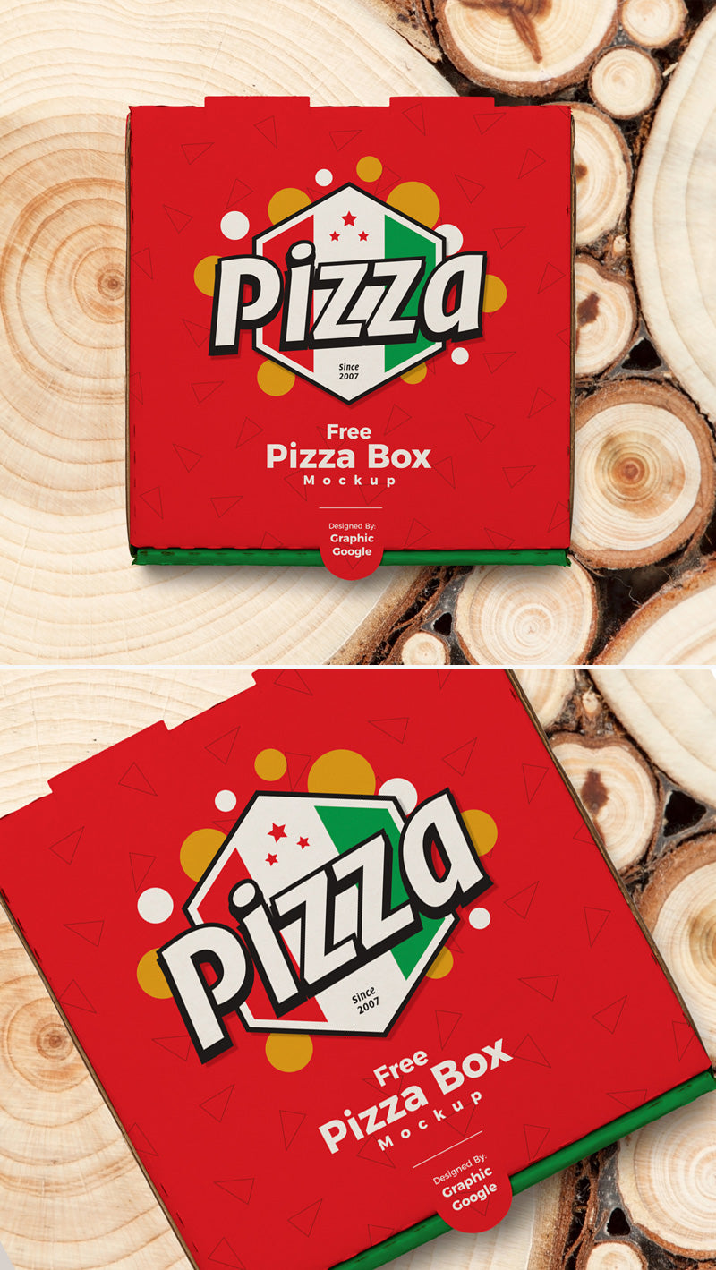 Free Pizza Box Mockup PSD - Designbolts