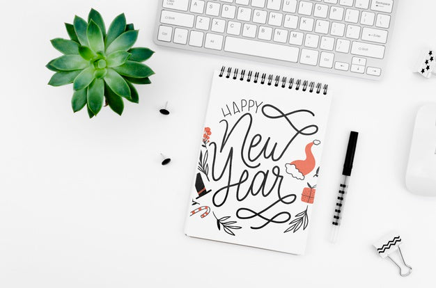 Plant And Digital Devices With Mock-Up Notepad Psd