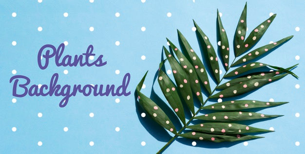 Plant Leaves Painted With White Dots Psd