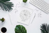 Plants Coffee Keyboard And Notebook Mock-Up Psd