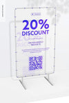 Plastic Advertising Stand Mockup, Left View Psd
