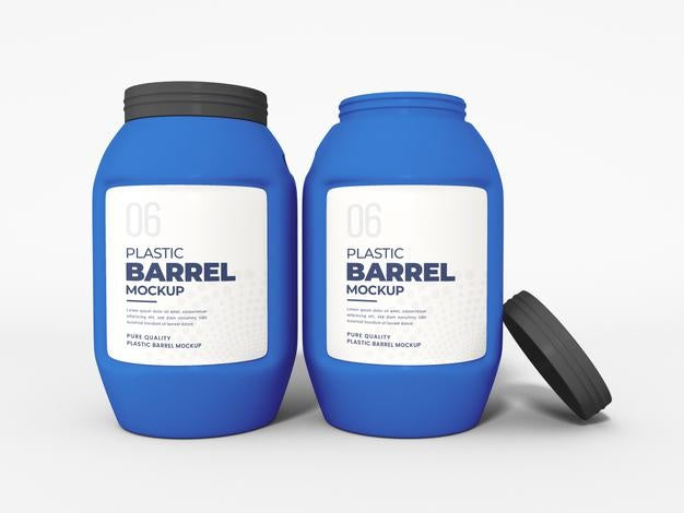 Plastic Barrel Mockup Psd