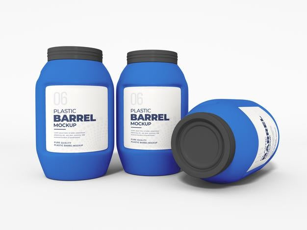 Plastic Barrel Mockup Psd