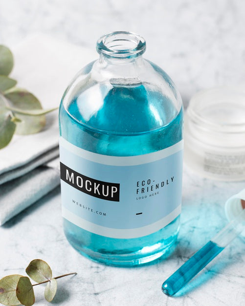 Plastic Bottle Mock Up On Table Psd