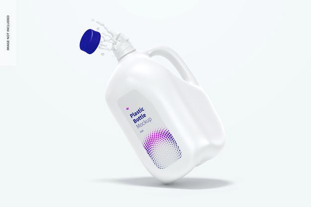 Plastic Bottle Mockup, Falling Psd