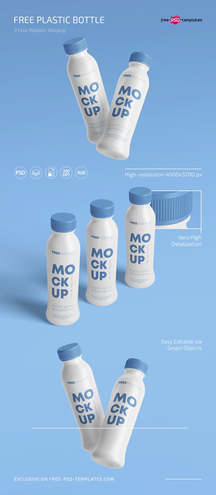 Plastic Bottle Mockup Set Template