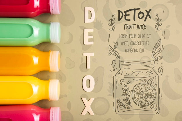 Plastic Bottles With Detox Smoothies Psd
