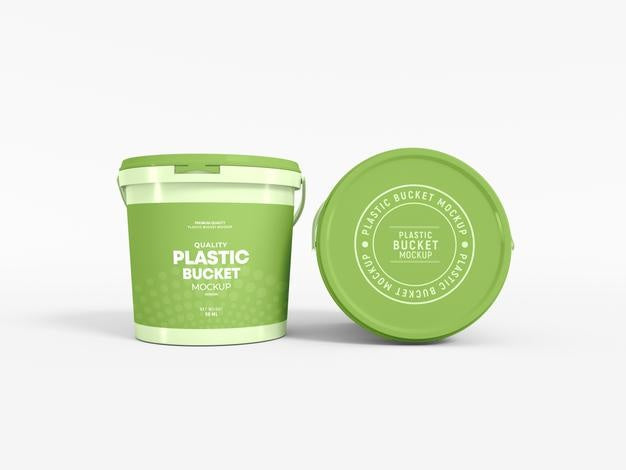 Plastic Bucket Packaging Mockup Psd