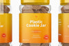 Plastic Cookie Jar Mockup, Close Up Psd