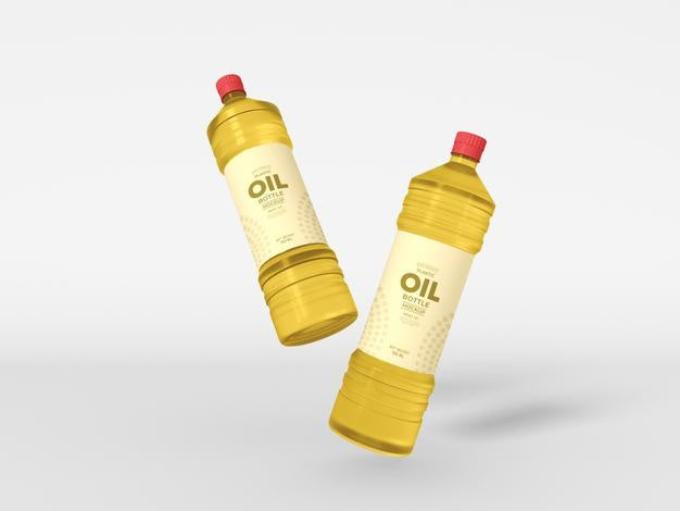 Plastic Cooking Oil Bottle Mockup Psd