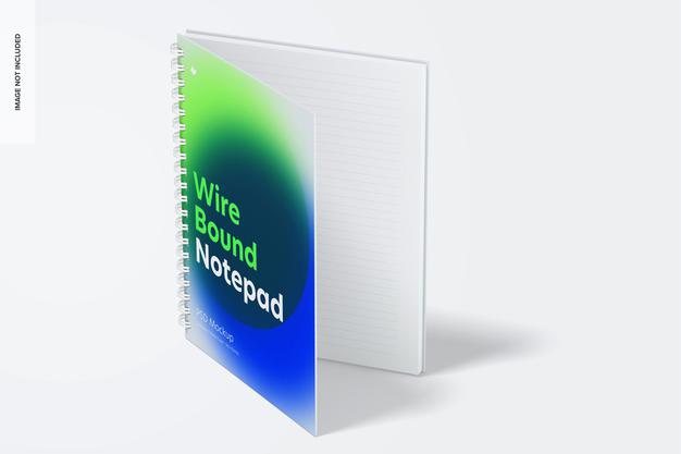 Plastic Cover Wire Bound Notepad Mockup Psd