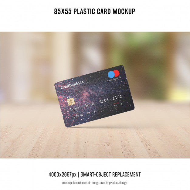Plastic Credit Card Mockup Psd