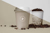 Plastic Cups With Coffee Beans Psd