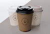 Plastic Cups With Coffee Mock Up On Table Psd