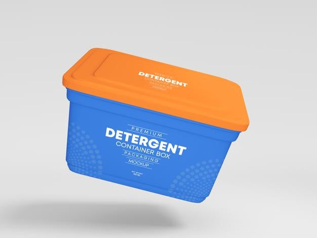 Plastic Detergent Container Box Mockup Psd