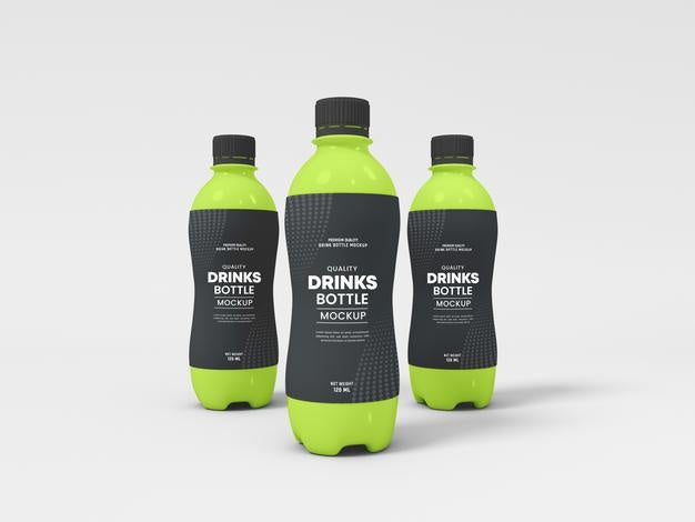 Plastic Energy Drink Bottle Packaging Mockup Psd