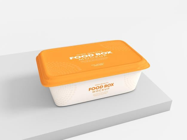 Plastic Food Box Packaging Mockup Psd