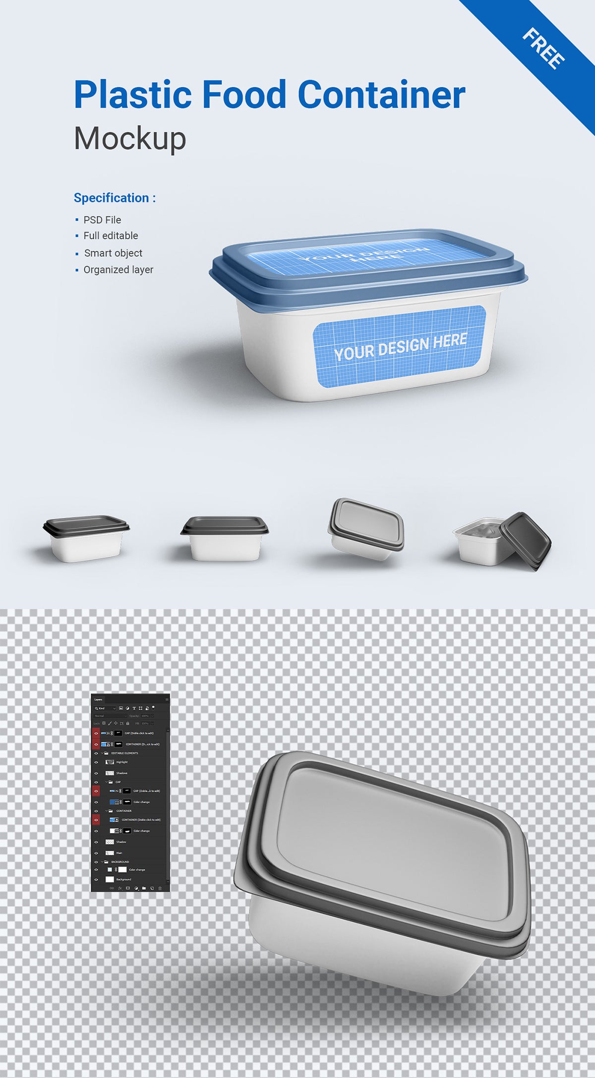 Plastic Food Container Mockup