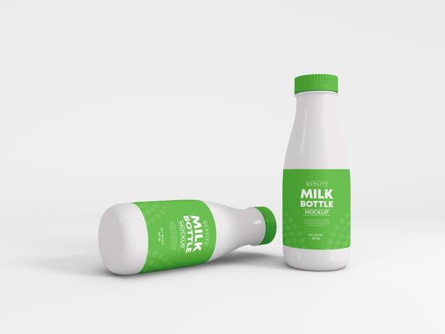 Plastic Milk Bottle Packaging Mockup Psd