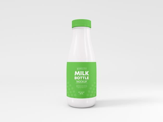 Free Glass Milk Bottle Mockup (PSD)