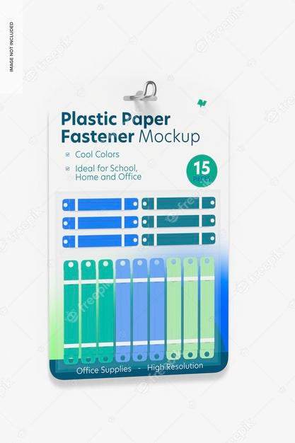 Plastic Paper Fastener Blister Mockup, Hanging Psd