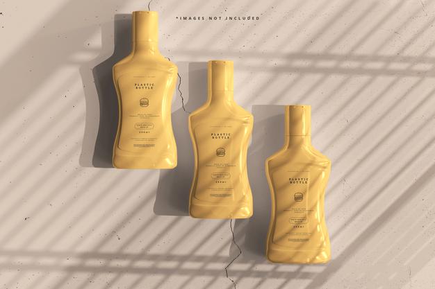 Plastic Sauce Bottles Mockup Psd